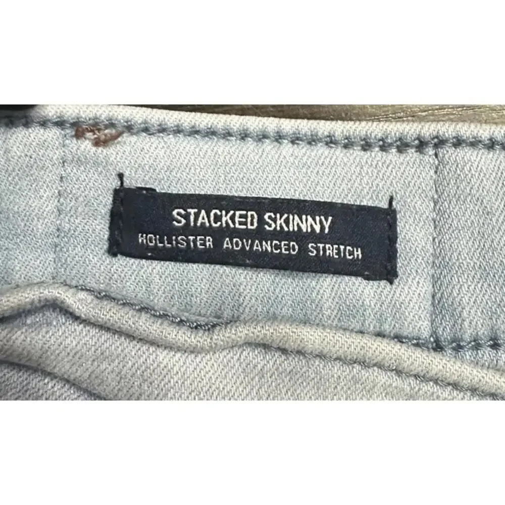 Hollister Womens Light Wash Distressed Skinny Stretch Jeans Denim Size 28x30 EUC